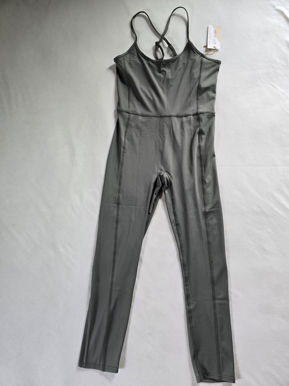 Very J▪️Strappy Crisscross Back Athleisure Athletic Slim Jumpsuit